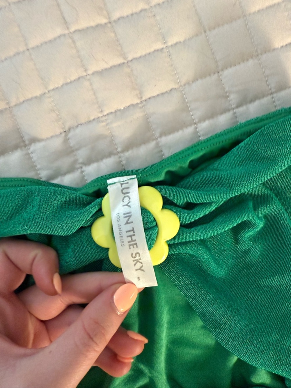 Lucy in the Sky Green Two-Piece Set with Yellow Flower Accent - Picture 3 of 6